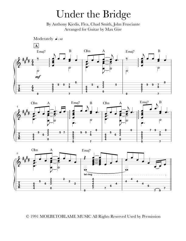 Under The Bridge (arr. Max Gise)