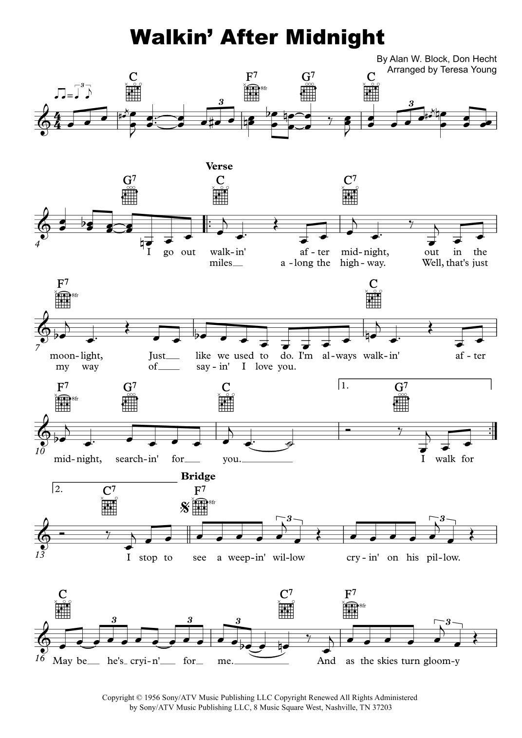 Walkin' After Midnight (arr. Teresa Young)