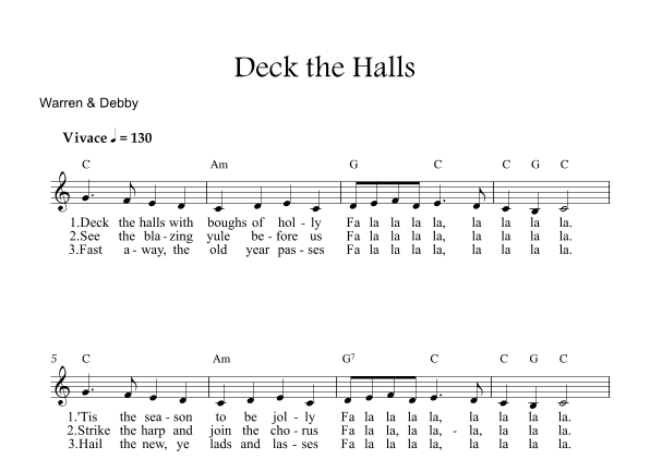 Deck the Halls (arr. Warren & Debby)