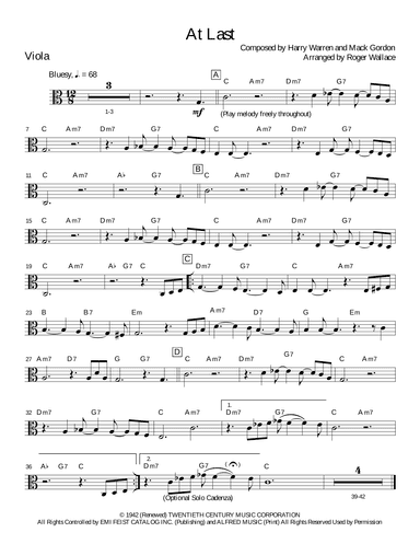 At Last (arr. Roger Wallace)