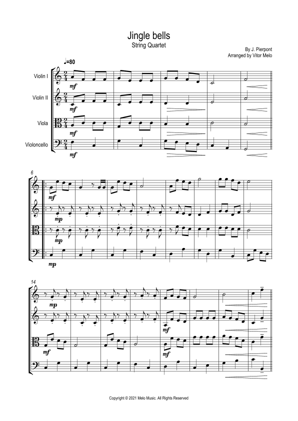 Jingle Bells - String Quartet (arr. Vitor Melo)