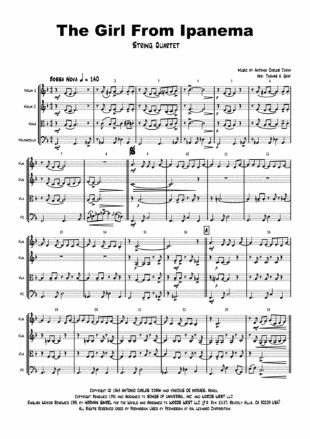 The Girl From Ipanema (Garota De Ipanema) (arr. Thomas H. Graf)
