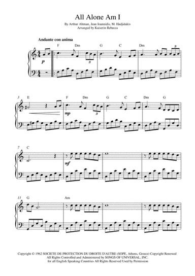 All Alone Am I (arr. Kaiserin Rebecca)