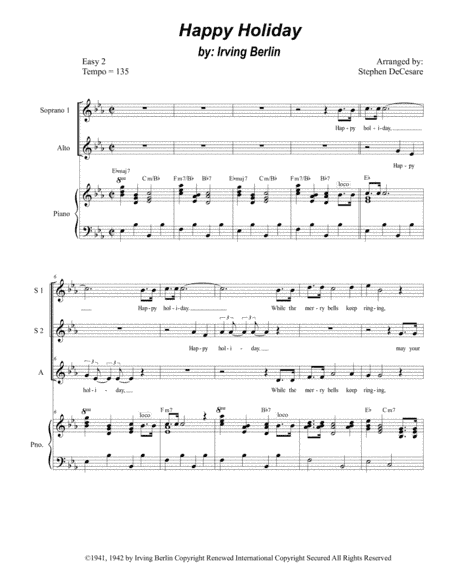 Happy Holiday (arr. Stephen DeCesare)
