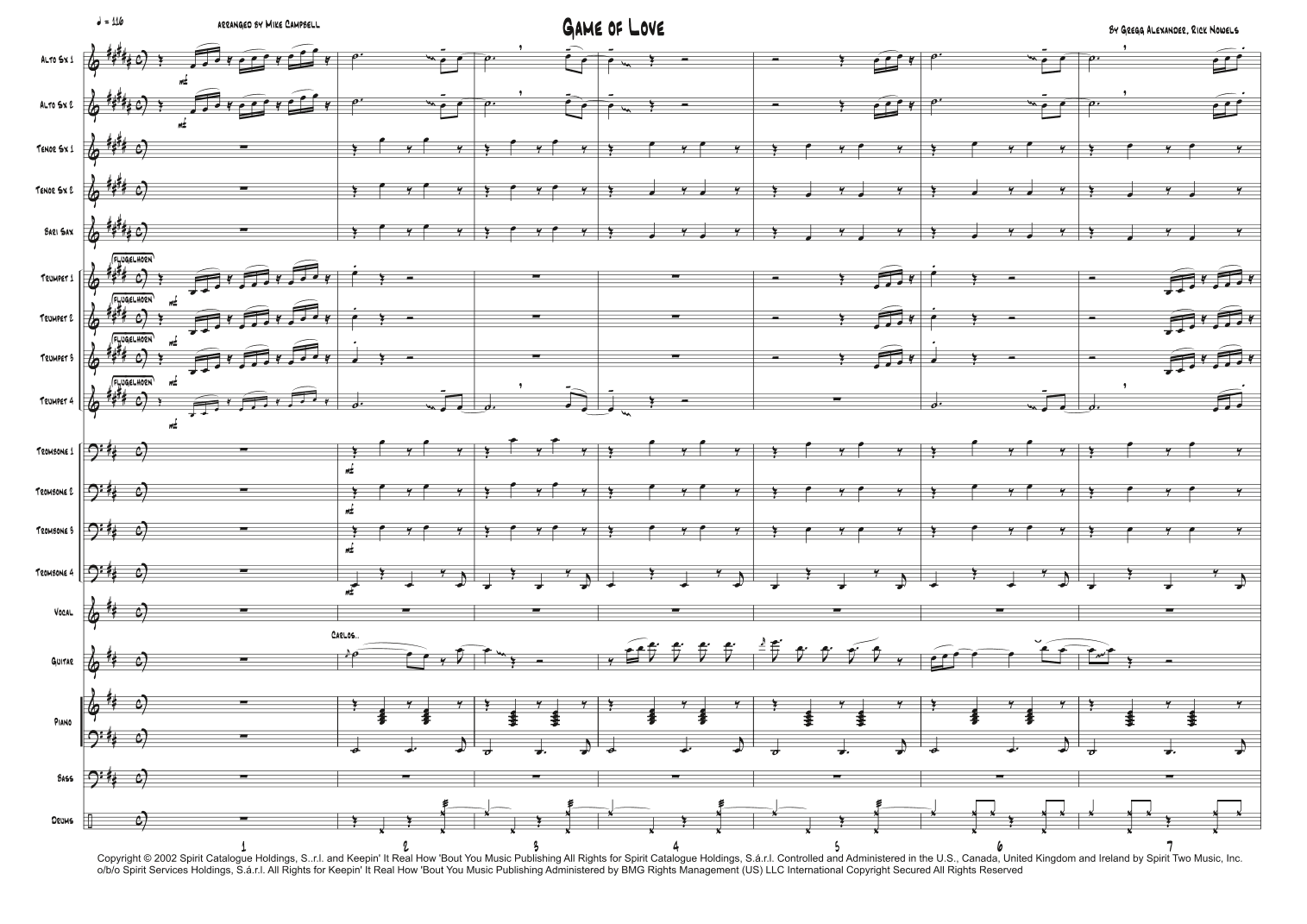 The Game Of Love (arr. Mike Campbell)