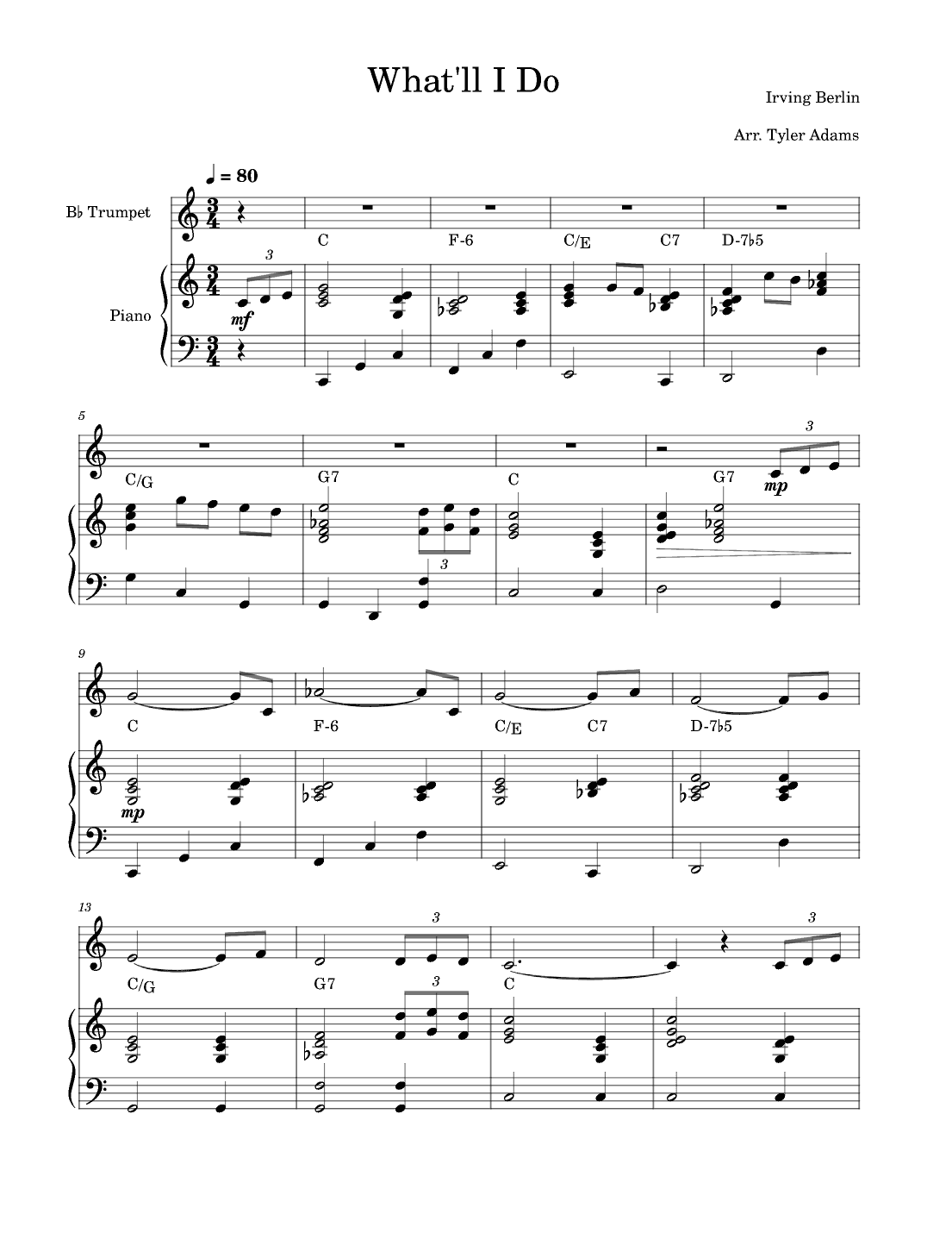 What'll I Do (Trumpet Solo and Piano) (arr. Tyler Adams)