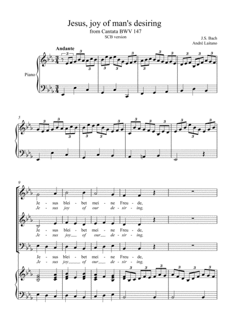 Johann Sebastian Bach - Jesus joy of man's desiring (SCB Children/Young Choir, Amateur) (arr. André Laitano)