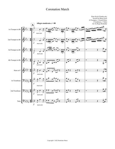 Coronation March (Db) (Brass Octet - 4 Trp, 1 Hrn, 2 Trb, 1 Tuba) (arr. Regis Bookshar)
