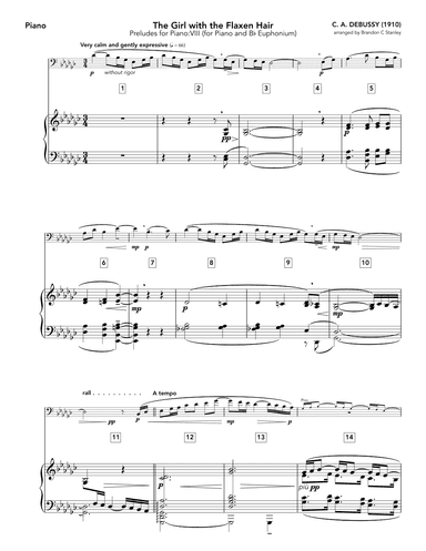 La Fille aux Cheveux de Lin (The Girl with the Flaxen Hair) (arr. Brandon C Stanley)