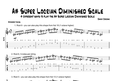 A# Super Locrian Diminished Scale (4 Ways to Play)