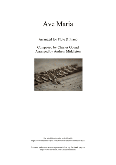 Ave Maria arranged for Flute & Piano (arr. Andrew Middleton)