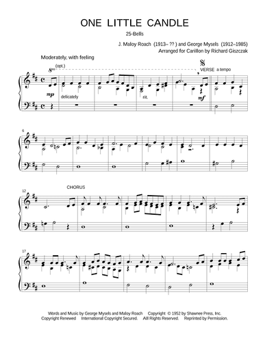 One Little Candle (arr. Richard Giszczak)