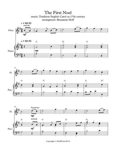 The First Noel for Flute and Piano (arr. Benjamin Hoff)