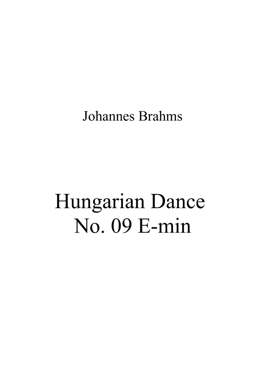 Hungarian Dance No 09 E-min (arr. Patrizia Luraschi)