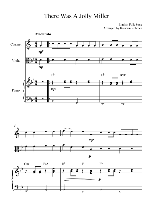 There Was A Jolly Miller (arr. Kaiserin Rebecca)