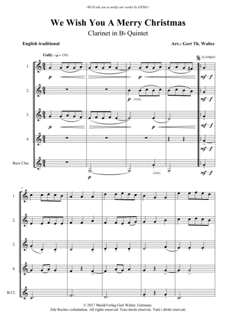 We Wish You A Merry Christmas (arr. Gert Th. Walter)