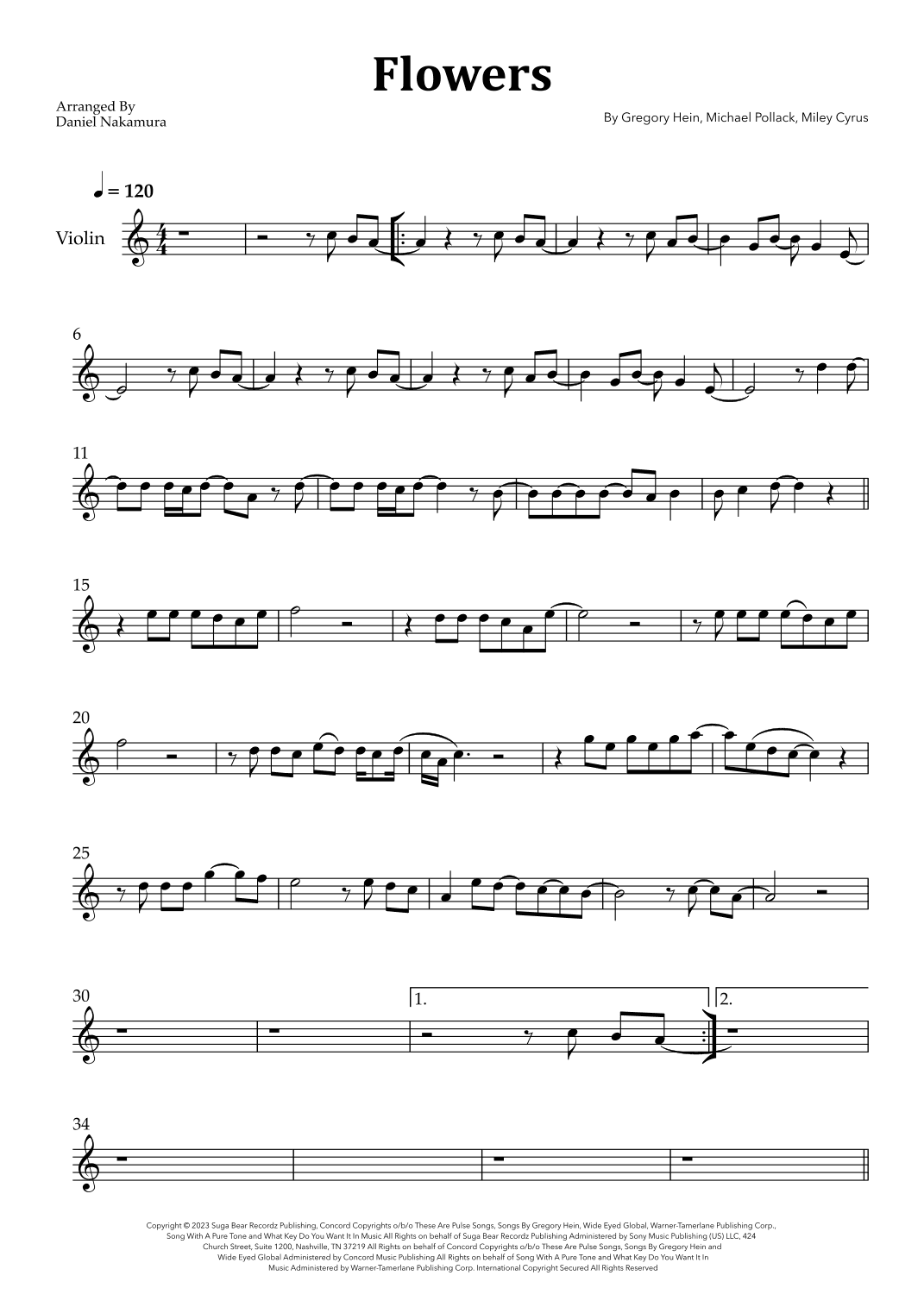 Flowers (arr. Daniel Nakamura)