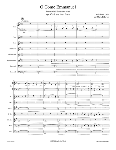 O Come Emmanuel - Woodwind Ensemble (arr. Mark R Lewis)