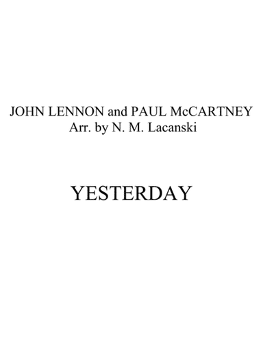 Yesterday (arr. Nick Lacanski)
