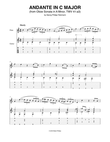 Andante in C Major (from Oboe Sonata in A Minor, TWV 41:a3) (arr. Mark Phillips)