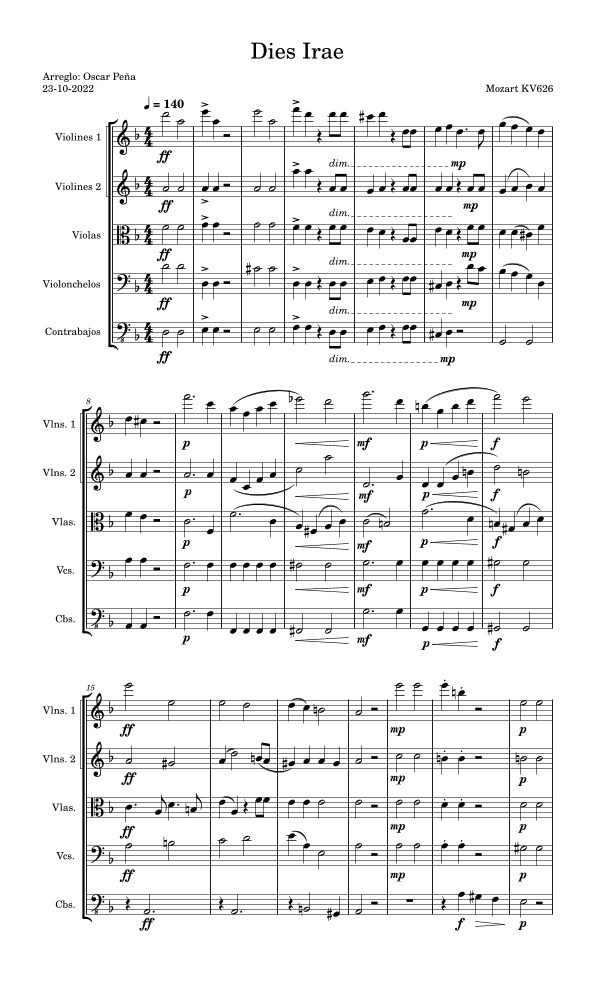 Dies Irae (arr. Oscar Peña)