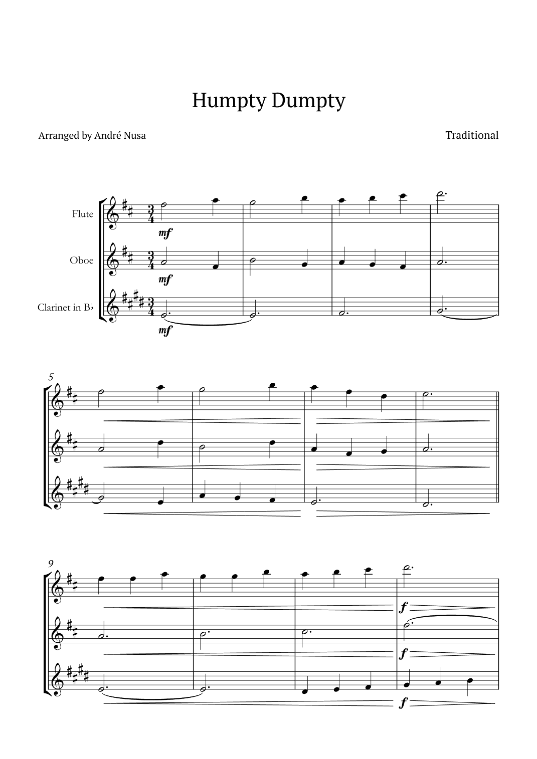 Humpty Dumpty (arr. André Nusa)