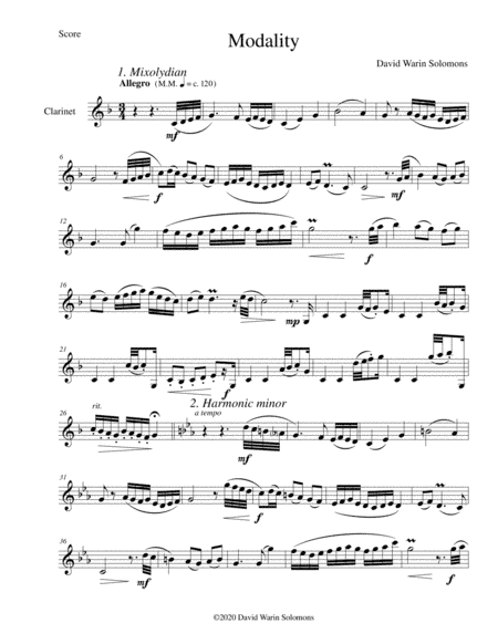 Modality for clarinet solo