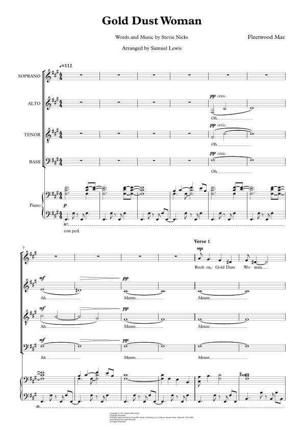 Gold Dust Woman (arr. Samuel Lewis)