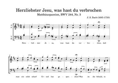 Herzliebster Jesu, was hast du verbrochen (St. Matthew Passion, BWV 244, No. 3 Chorale) (arr. Felipe Queiroga)