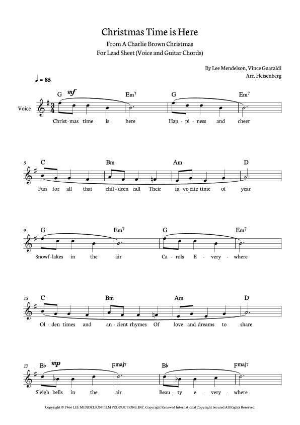 Christmas Time Is Here (arr. Heisenberg)