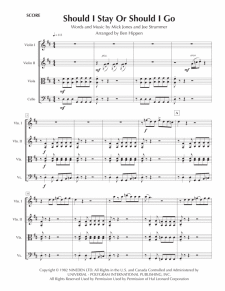Should I Stay Or Should I Go (arr. Ben Hippen)