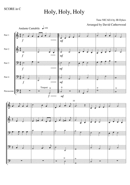 Holy, Holy, Holy - Tune Nicaea by JB Dykes arranged for Flexible ensemble by David Catherwood (arr. David Catherwood)
