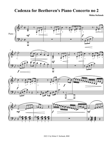 Beethoven Cadenza for Piano Concerto 2