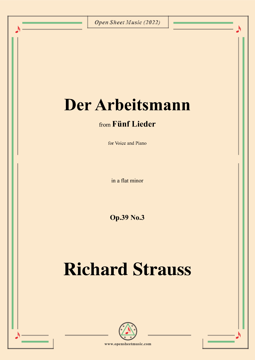 Richard Strauss-Der Arbeitsmann,in a flat minor (arr. OSM Press)