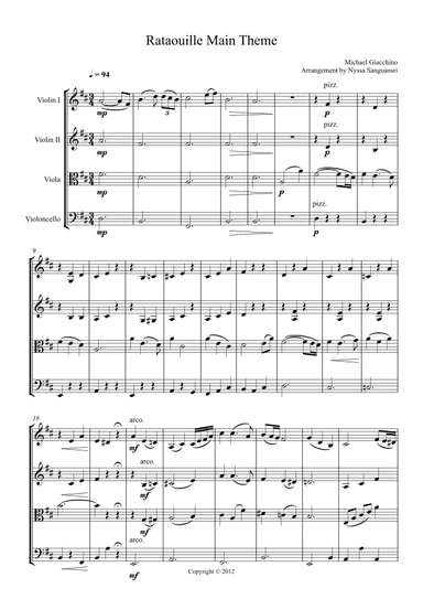 Ratatouille Main Theme (arr. Nyssa Sanguansri)