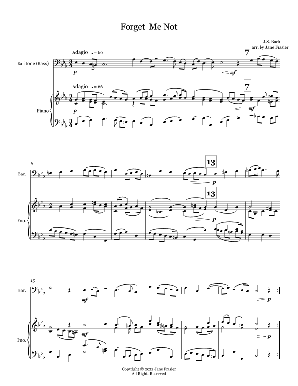 Forget me Not (Vergiss mein nicht) (arr. Jane Frasier)