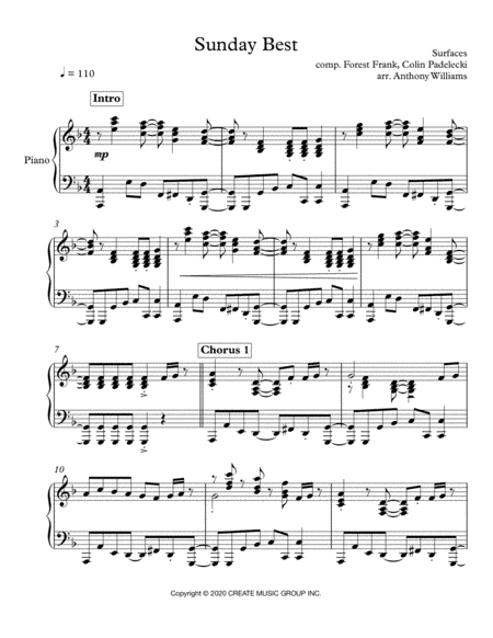 Sunday Best (arr. Anthony Williams)