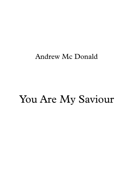You Are My Saviour