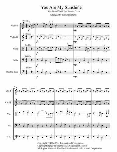 You Are My Sunshine (arr. Elizabeth Darin)