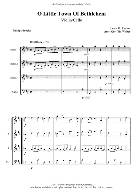 O Little Town Of Bethlehem (arr. Gert Th. Walter)