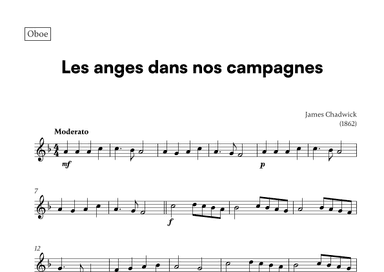 Les anges dans nos campagnes (for Oboe) (arr. Cadenza Editions)