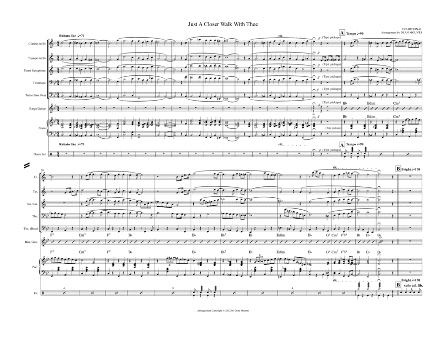 A Closer Walk With  Thee (arr. Morris D Mounts)