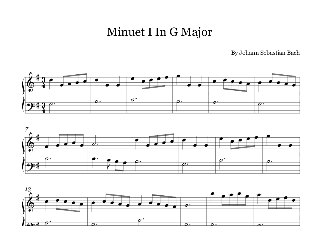 Minuet I In G Major (arr. Fernanda Moura)