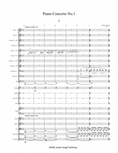 Piano Concerto No.1 Score and parts (including cadenza)