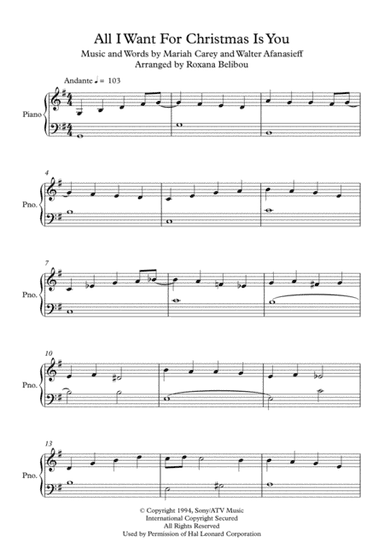 All I Want For Christmas Is You (arr. Roxana Belibou)