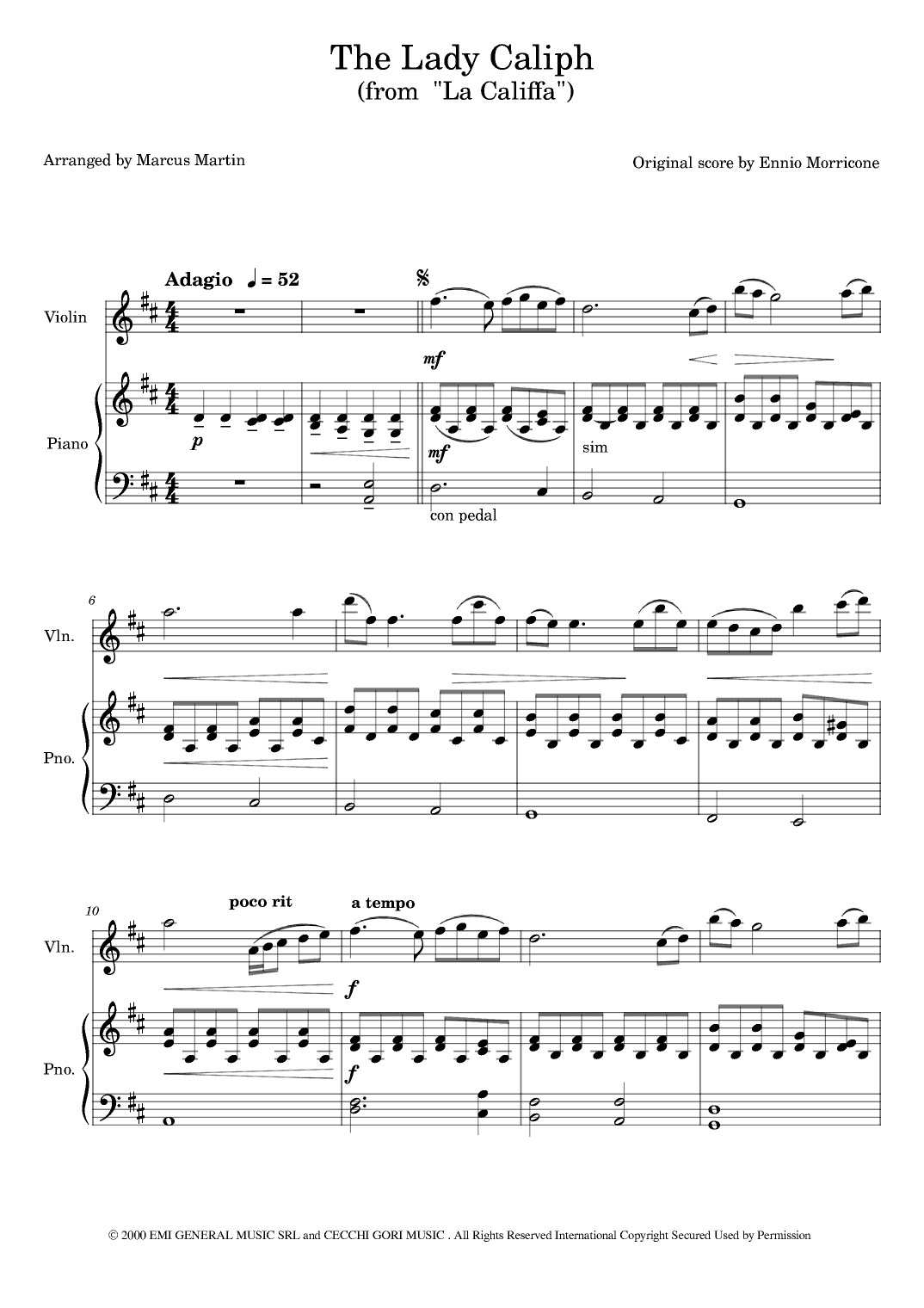 La Califfa (arr. Marcus Martin)