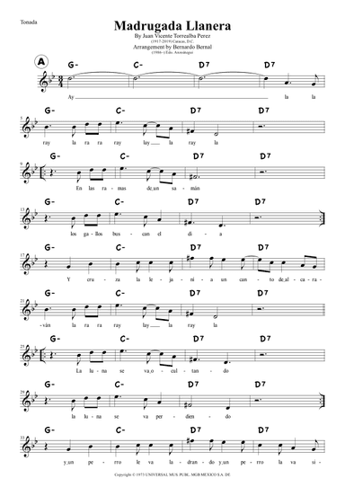 Madrugada Llanera (arr. Bernardo Bernal Hidalgo)