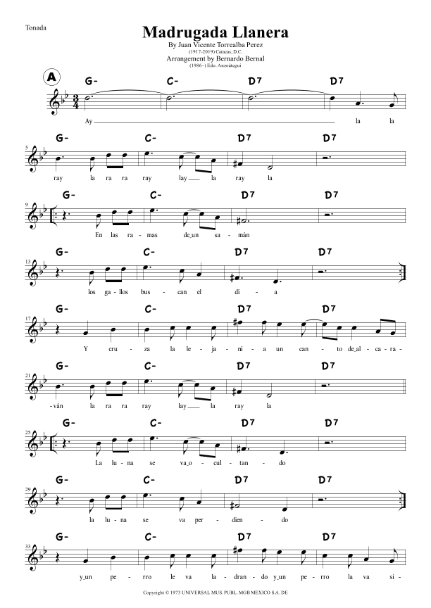 Madrugada Llanera (arr. Bernardo Bernal Hidalgo)