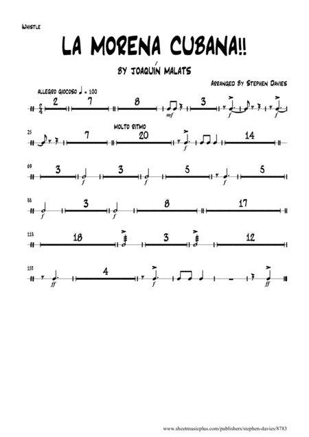 La Morena Cubana, Clarinet Quartet with Latin percussion!! (arr. Stephen Davies)