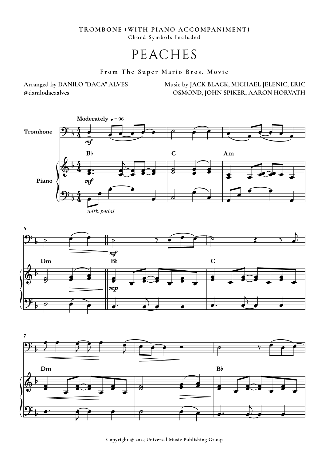 Peaches (arr. Danilo "Daca" Alves)